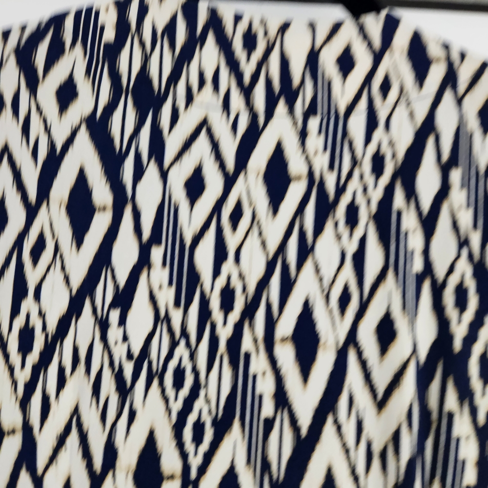Tommy Bahama Navy & White Geometric Wrap Midi Dress - Picture 2 of 9
